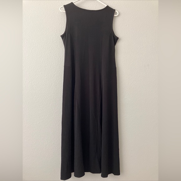 Susan Graver Regular Liquid Knit Sleeveless Midi Dress - Black () A480677 - Picture 4 of 4